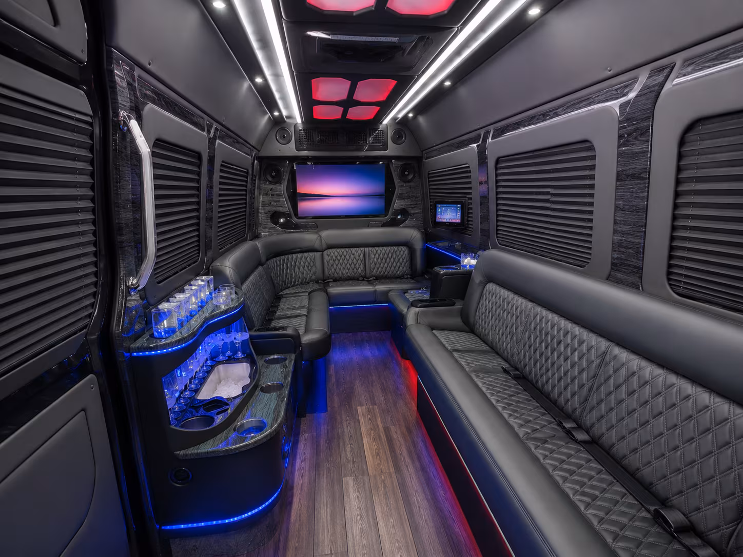 virginia beach 18 passenger party bus interior