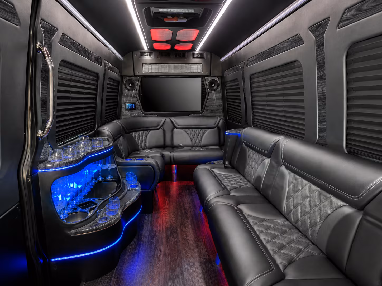 virginia beach 30 passenger party bus interior